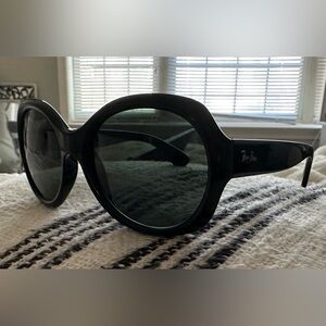 Rayban RB4191 Jackie O Oversized Round Sunglasses in Black